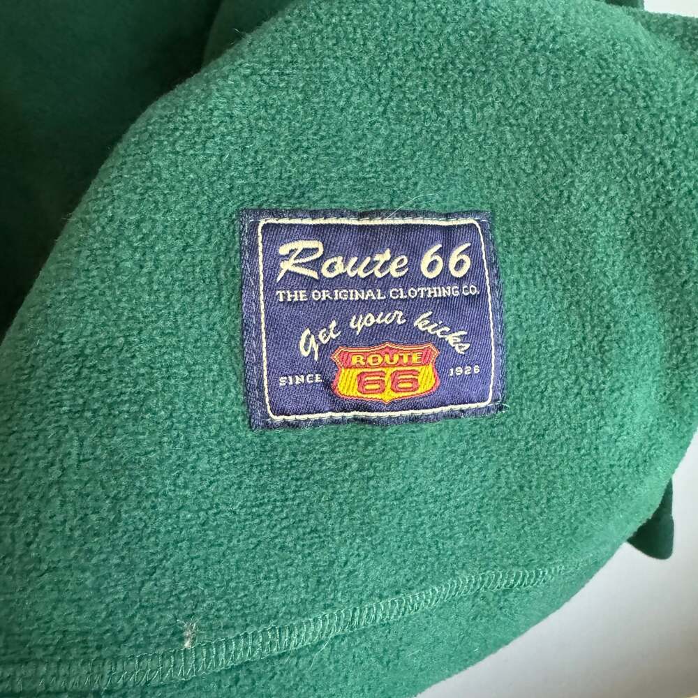 Vintage Route 66 green fleece pullover sweatshirt size Small - Picture 2 of 7